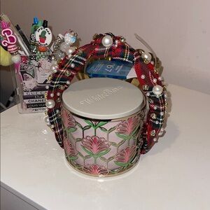 Plaid, Rhinestones, and Pearl Embellished Knotted Headband